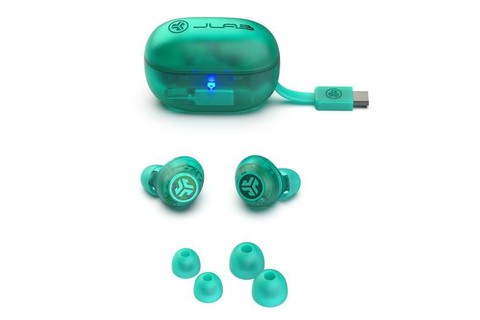JLab Audio Go Pop wireless earbuds | ANC - Neon Teal
