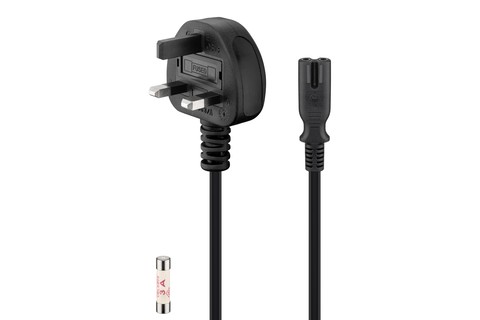 UK Mains Connection Cable | black (UK 3-pin male – C7)