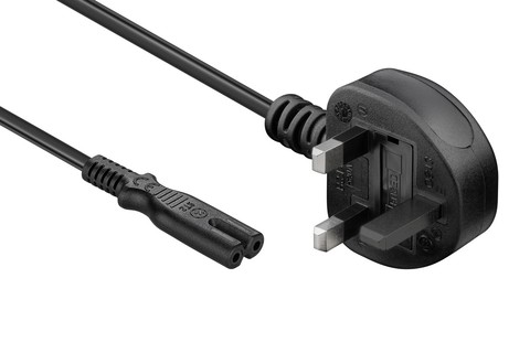 UK Mains Connection Cable | black (UK 3-pin male – C7)