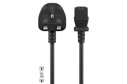 IEC Cord UK | black (UK 3-pin male – C13)