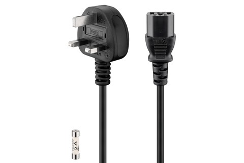 IEC Cord UK | black (UK 3-pin male – C13)