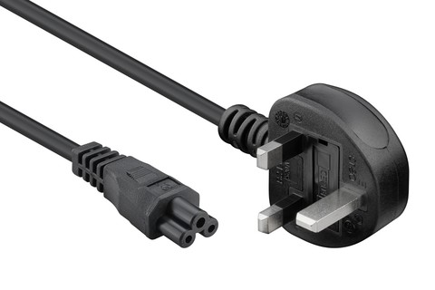 Mains Cable UK | black (UK 3-pin male – C5)