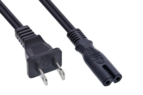 Mains Cable USA | black (USA 2-pin male – C7)