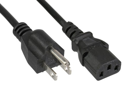 Mains Cable US | Black (US 3-pin male – C13)