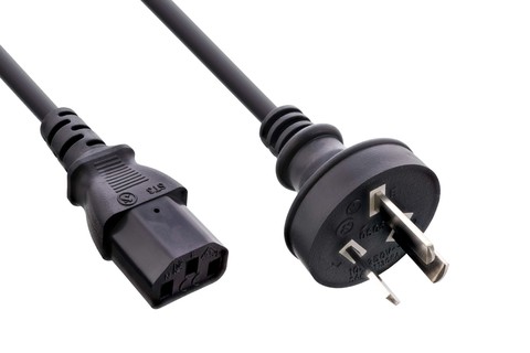 Mains Cable AU | Black (AU 3-pin male – C13)