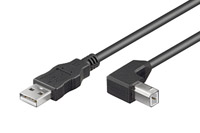 USB A-B med vinklet B stik