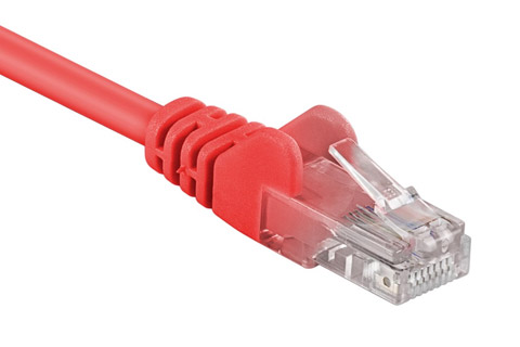 Network cable, Cat 5e UTP, red