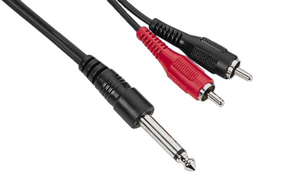 6.3 mm. Jack - RCA mono audio cable pair