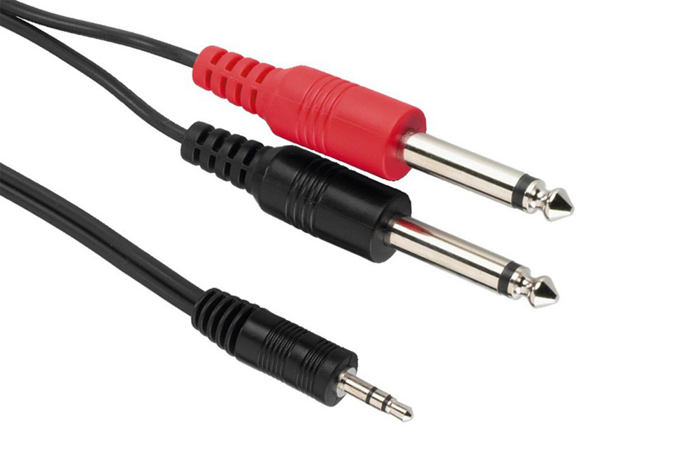 6.3 mm. Jack - MiniJack stereo audio cable pair