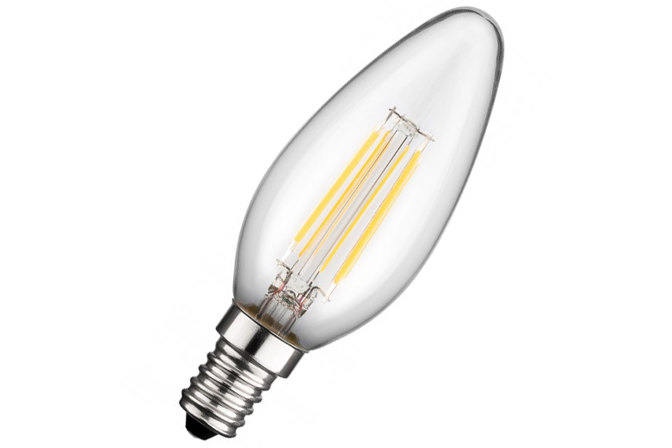 E14 LED candle bulb (2W, 2700K, 300°)