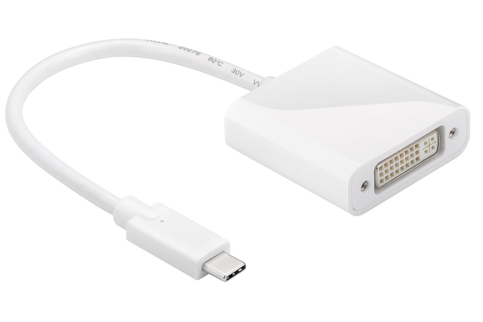 USB C til DVI adapter (USB C DVID hun), 0.20 meter