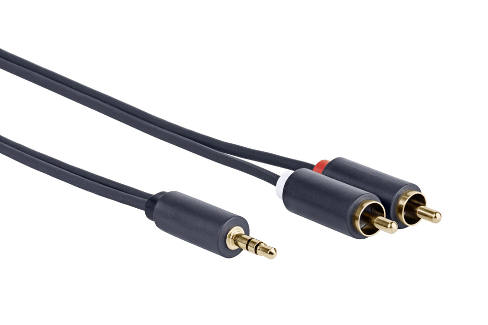 3-Pin Mini Jack to 2x RCA M/M Cable – ProXtend