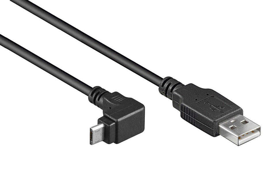 Reis klant isolatie Micro USB angled cable (USB Micro B – A male)