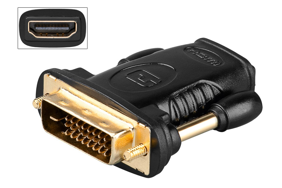 Rubin overlap Afskedige HDMI to DVI adapter (HDMI A female - DVI-D male)