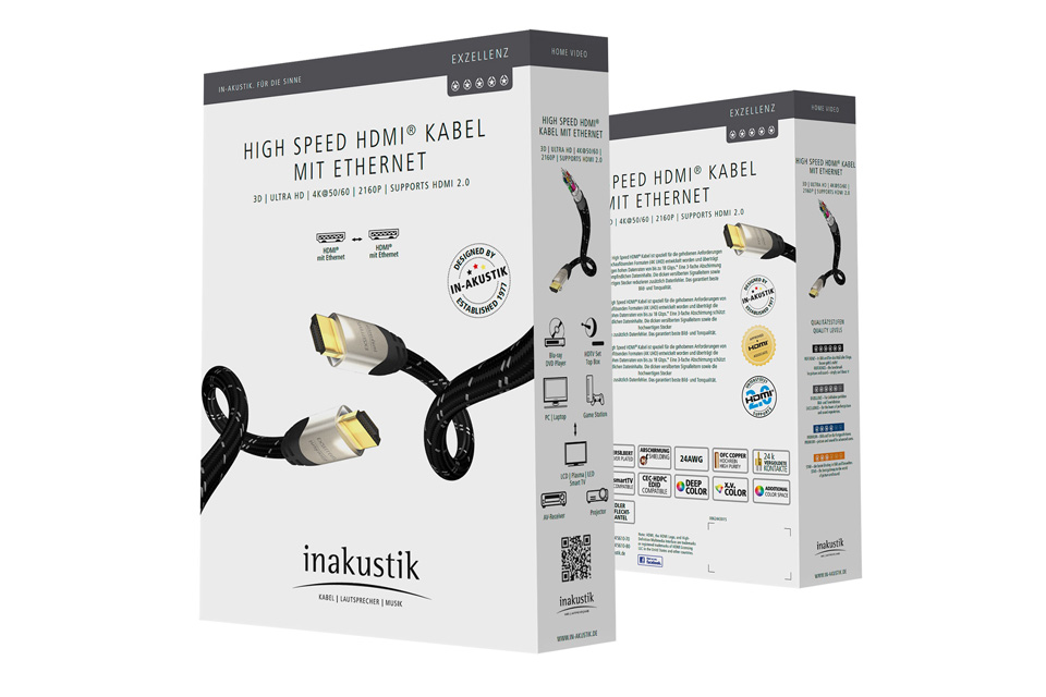 Inakustik Excellence straight High Speed HDMI kabel, indpakning