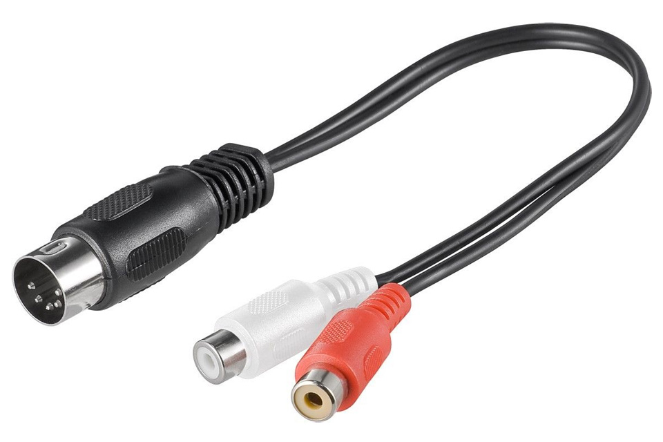 rekruut Voorverkoop Verpersoonlijking DIN Audio adapter (2x RCA socket -> DIN 5 pin plug )