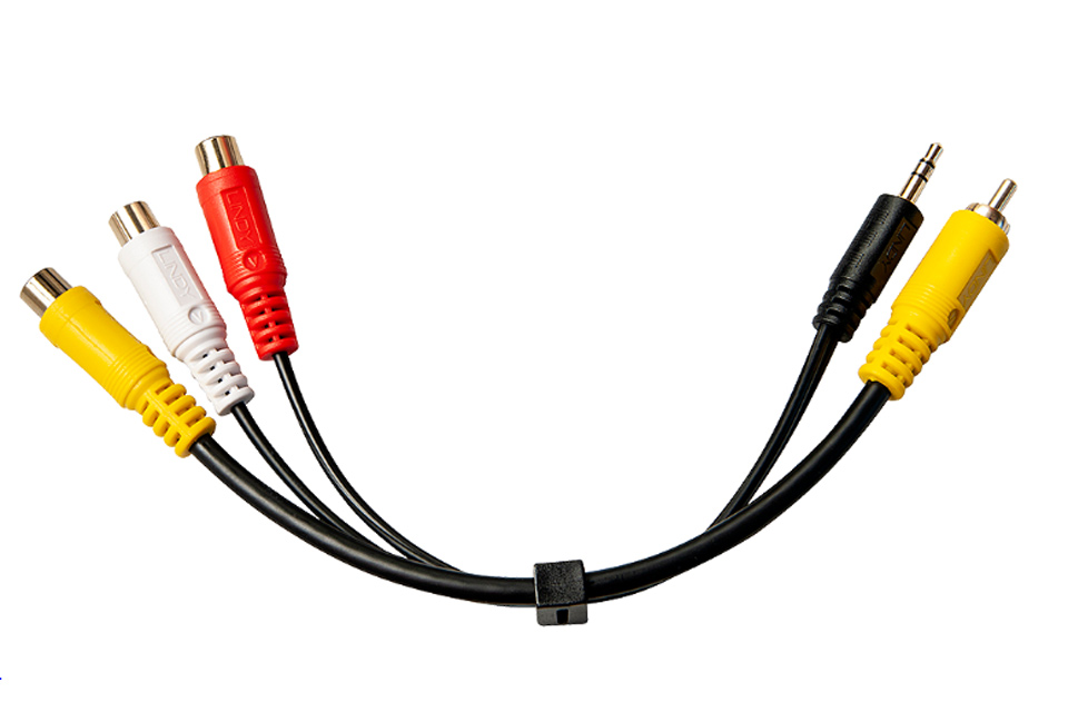  kenable 3.5mm 4 Pole Jack Plug to 3 x RCA Phono Composite &  Audio Cable 1m (~3 feet) : Electronics