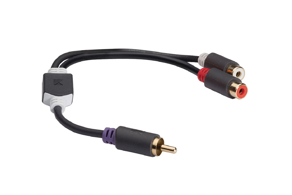 thumbnail image 2 of Gator Cable 1ft RCA Male To 2 RCA Female Y-Splitter Adapter – Gold Plated, Stereo 2 of 5