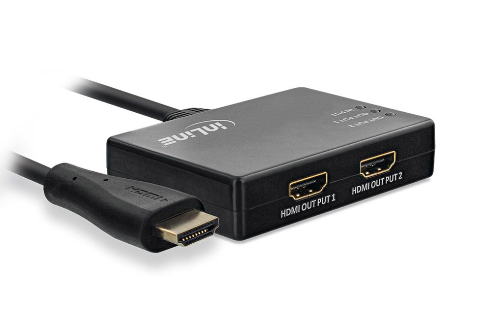 HDMI splitter med kabel (1 - 2