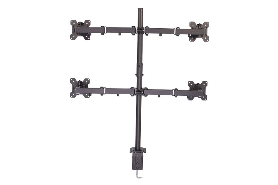 Lindy Quad Display Bracket with Pole and Desk Clamp