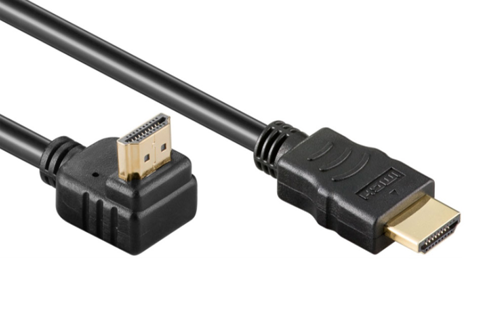 præsentation Modish dine Goobay HDMI kabel med 90 graders vinklet stik