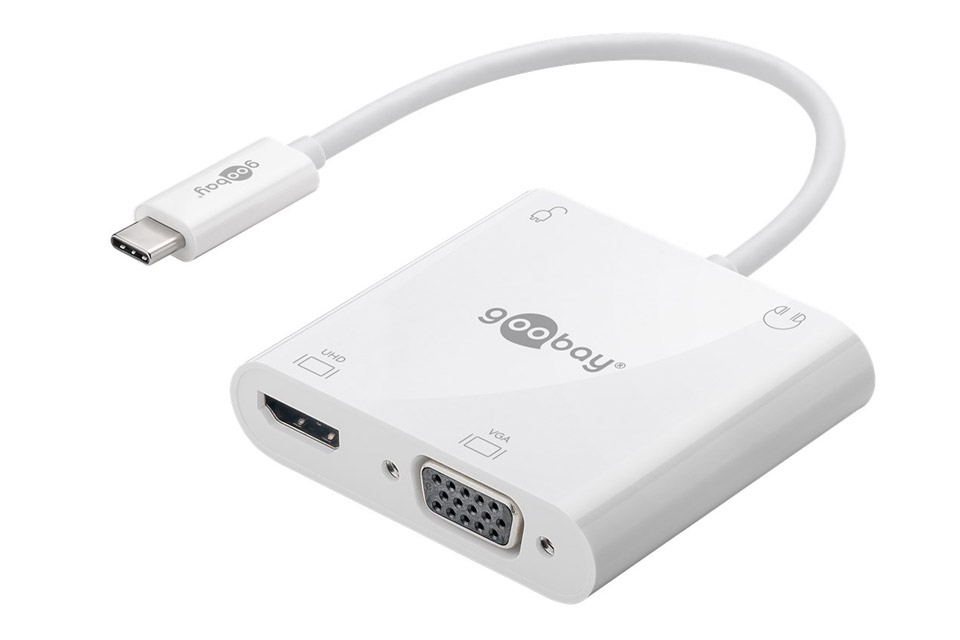 Goobay USB-C multiport adaptor (USB-C male to VGA, USB-C and HDMI female)