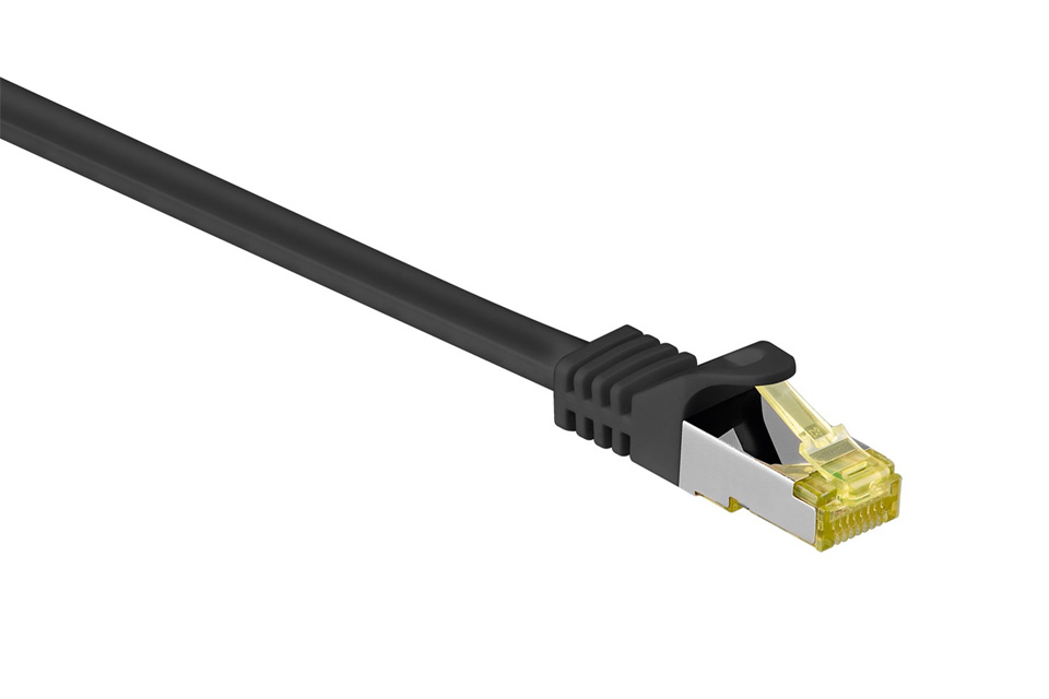 CAT 7 Ethernet Cable 100ft Black,CAT 7 LAN Internet Network Patch Cable 600  MHz Speed Gigabit Patch Cord SSTP RJ45 Gold Plated Lead Connector for