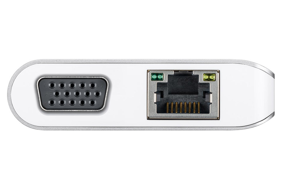 USB-C dock (HDMI, VGA, MiniJack, USB-A, USB-C, RJ45, SD-kort)