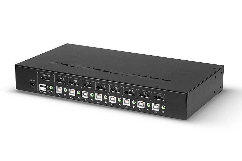 Lindy 8 port KVM switch with DisplayPort 1.2, USB 2.0 and Audio - Back