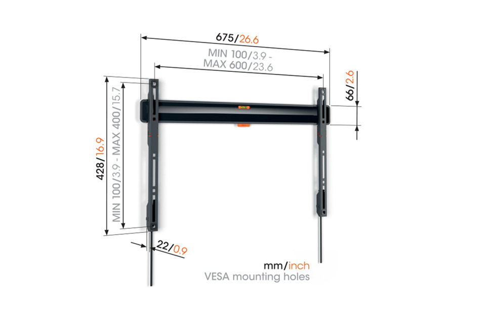 spredning slag Normalisering Vogels TVM 3605 Comfort fixed wall mount (max. VESA 600x400)