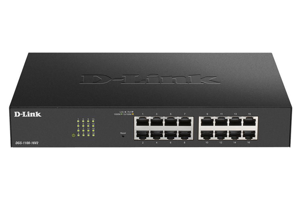 D-Link DGS-1100-24PV2 Network Gigabit Switch,  12 port + 12 PoE+ - Front