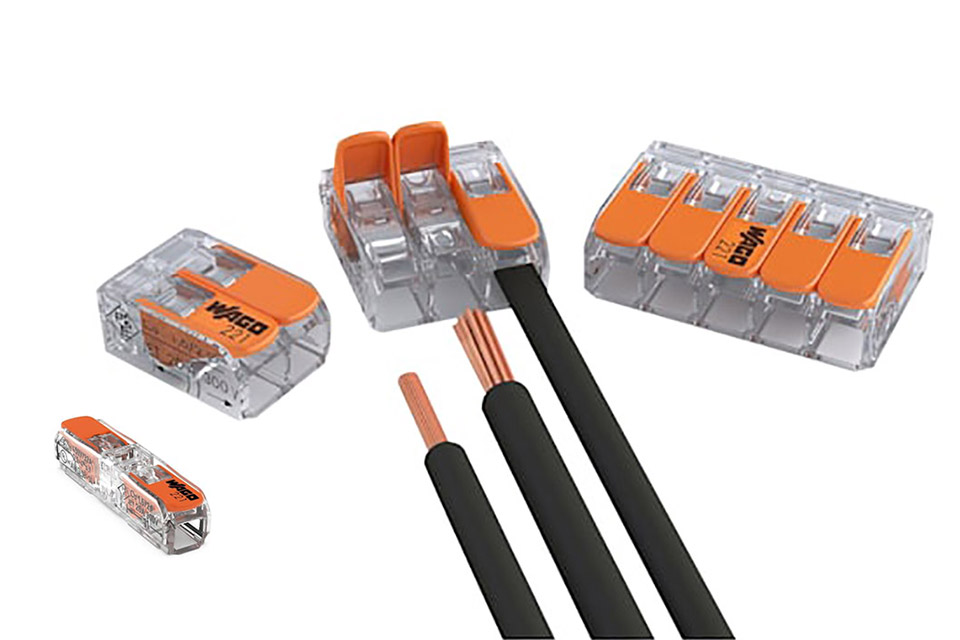 Wago 221-412 cable collector, 2 clamp terminals (0,2 - 4 mm²)