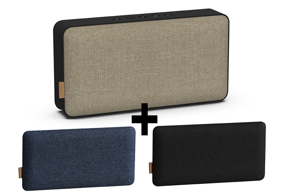 SACKit Move 100 bluetooth speaker, clay incl. black and denim cover