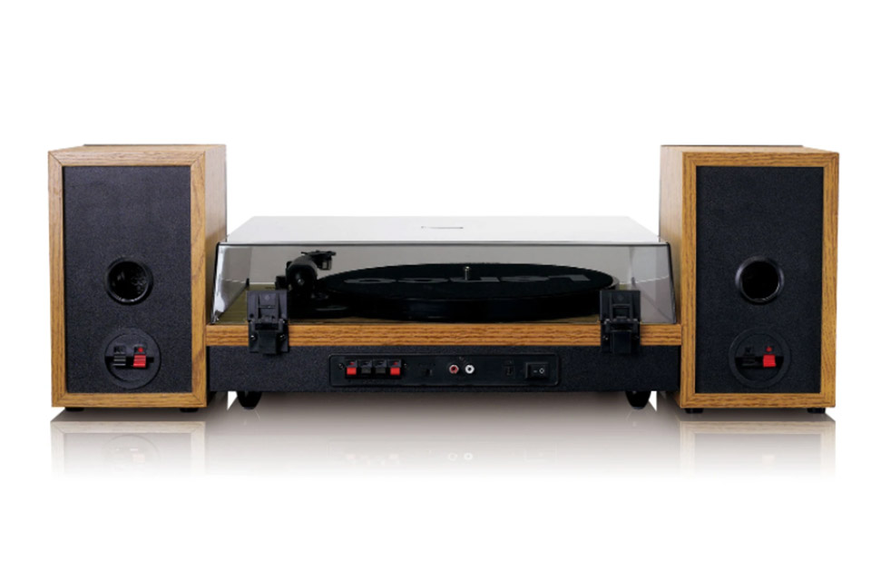 Lenco LS-300 turntable with separate speakers (15 Watt) -  Wood back