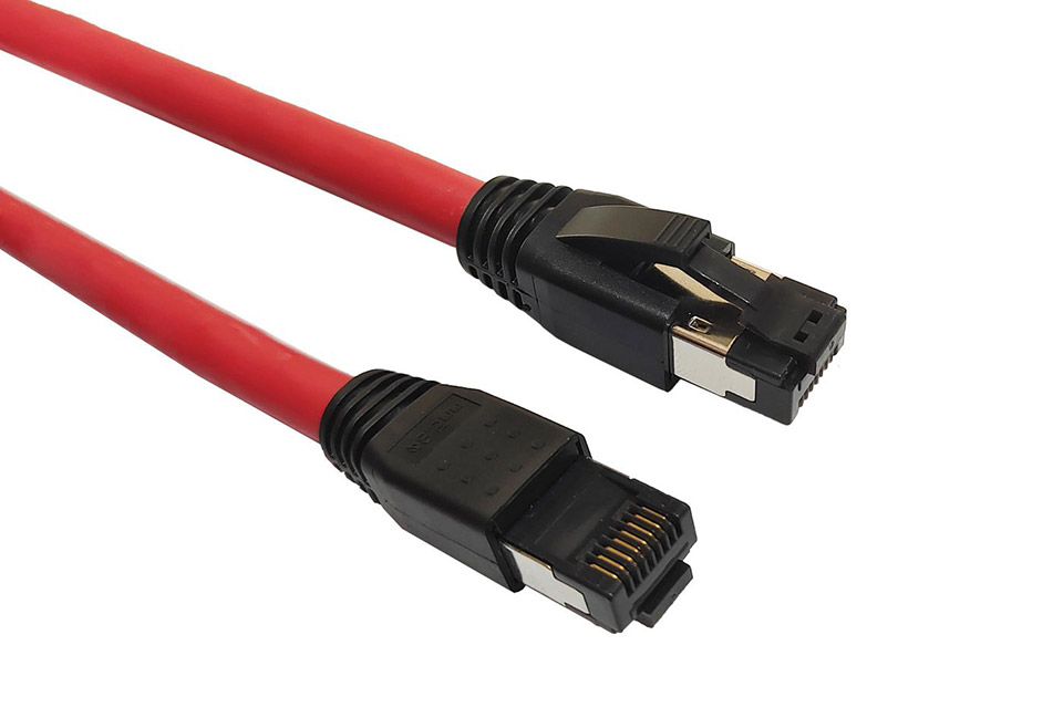 CAT 8.1 S/FTP PIMF LSZH shielded RJ45 ethernet cable - Red