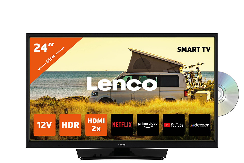 Skab Admin Kanin Lenco 24" Smart TV med indbygget DVD (12V + 230V)