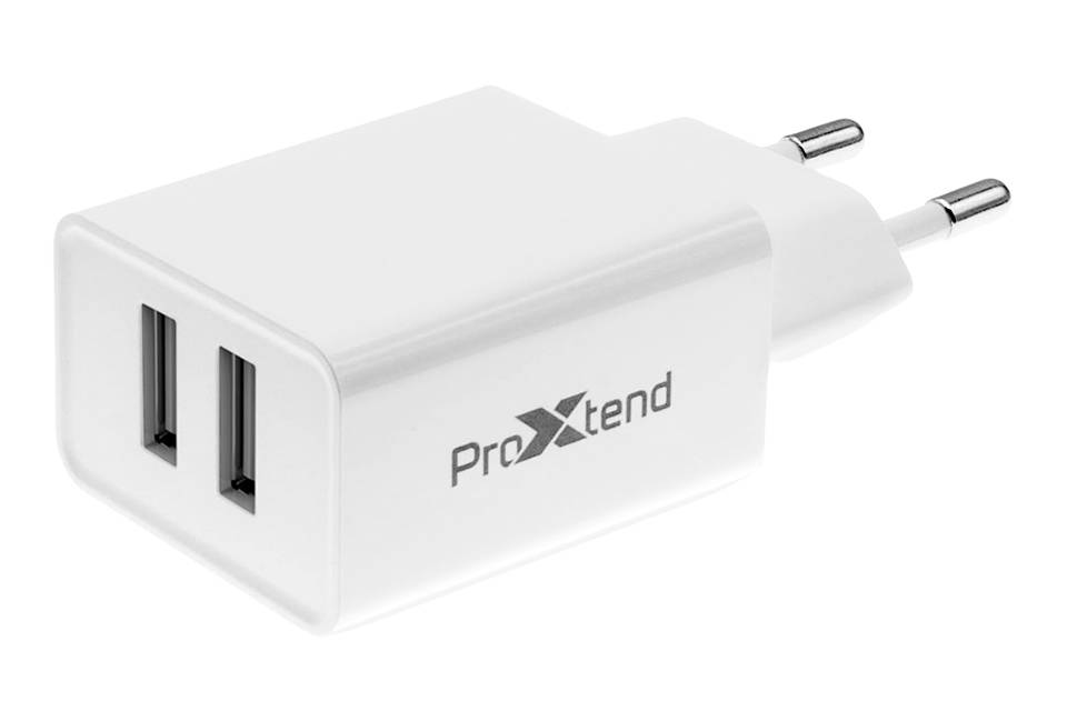 ProXtend 2-way USB-A charger (2,4A/15W)