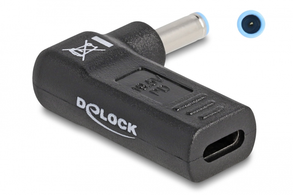 DeLOCK USB-C til bærbar oplader adapter, HP (4,5 x 3,0 mm.)