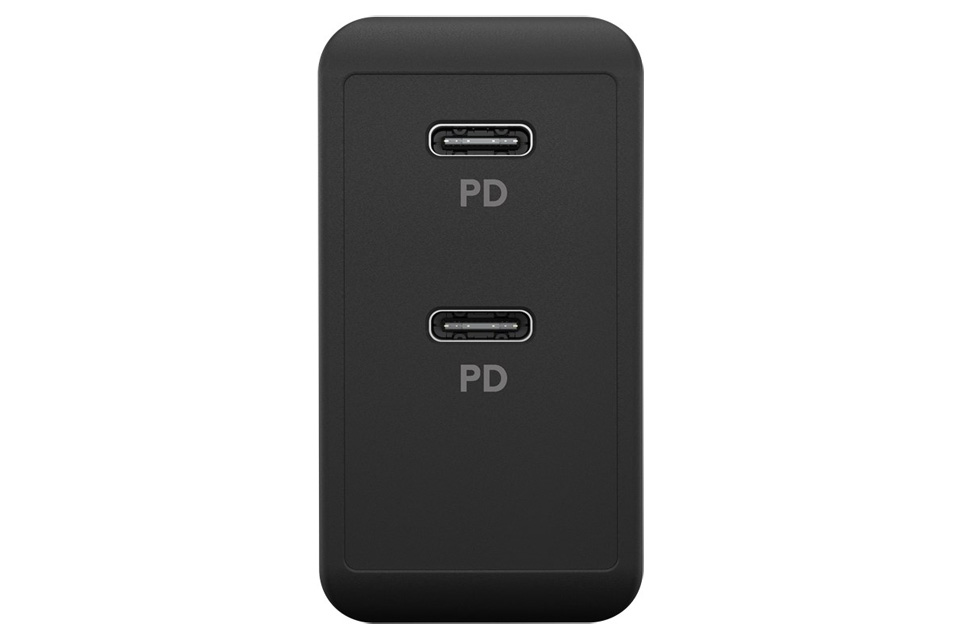 Dobbelt USB-C oplader med Power Delivery, 36W, sort