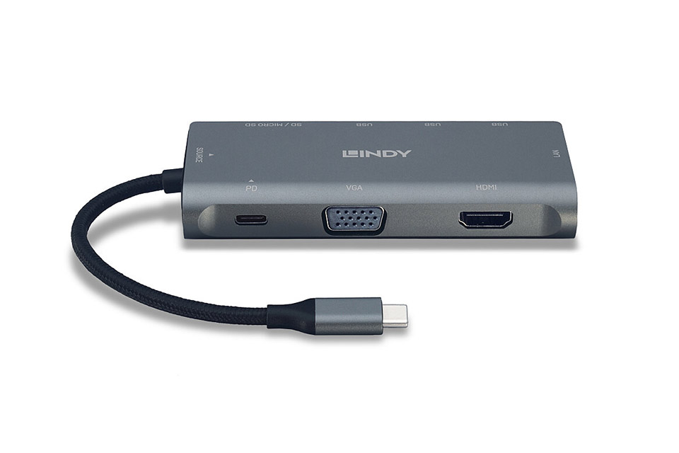Lindy USB-C docking Mini plus med 100W PD opladning