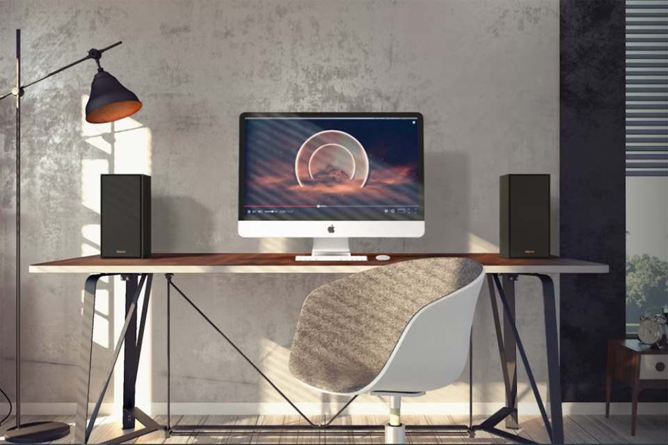 Diffusori Attivi Da Scaffale Klipsch R-40PM – Bluetooth 5.0, Ingresso Phono, Ottico, USB, Bassi Dinamici