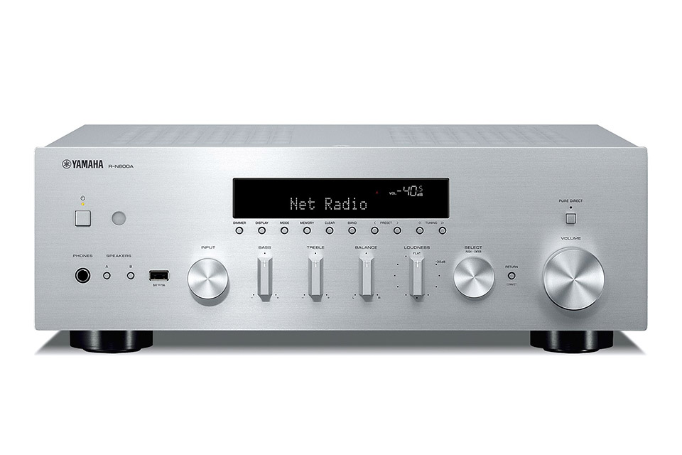 Yamaha R-N600A stereo receiver, silver