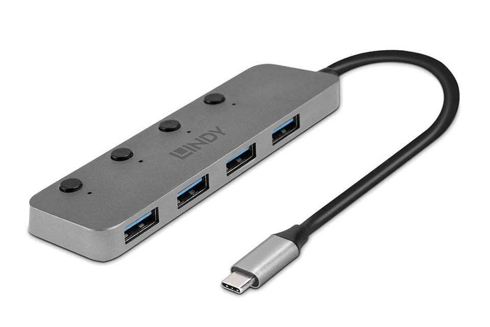 4-Port USB 3.2 Super Speed Desktop Hub, 5 Gbps