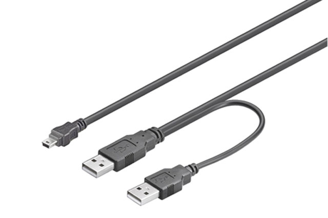 Goobay USB 2.0 Y splitter cable (2x A - mini