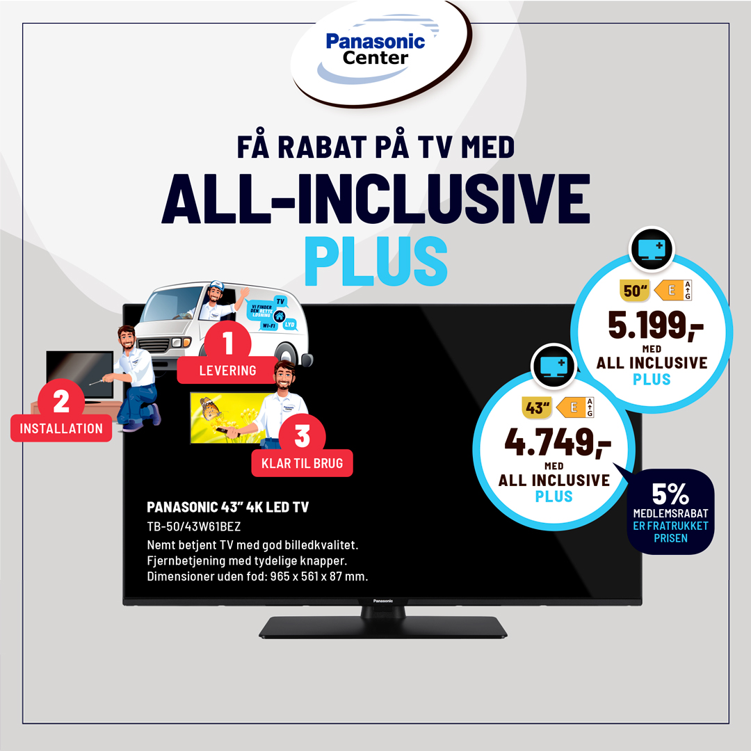 Panasonic TV og Ældre Sagen banner