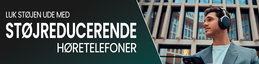 Støjreducerende  høretelefoner banner