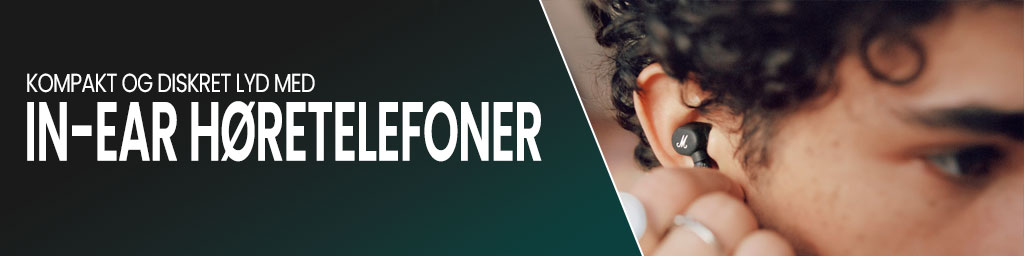 In ear høretelefoner banner