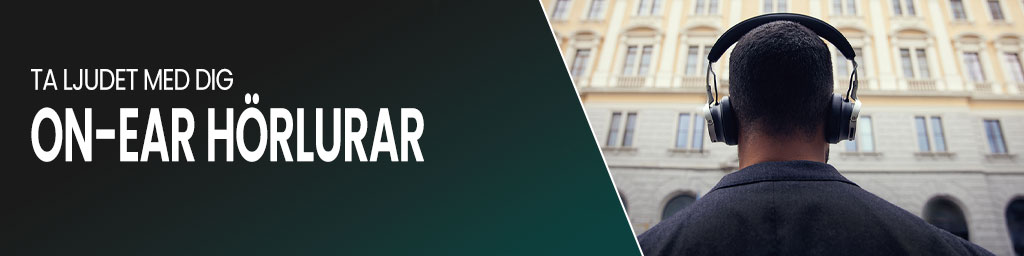 On ear hörlurar banner