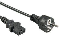 Power cable with Schuko connectors