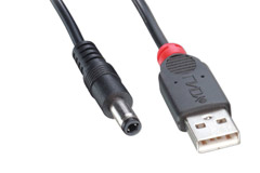 USB A to DC plug power cable